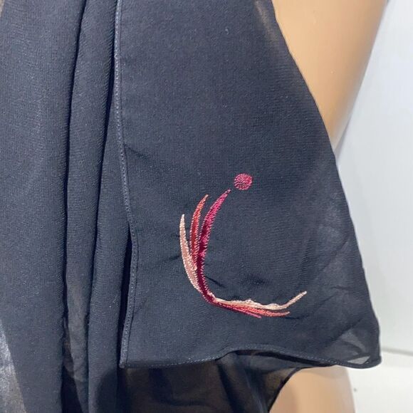 Women's Semi-Sheer Black Neck Warmer Wrap Scarf 22 X 68 - Picture 3 of 7